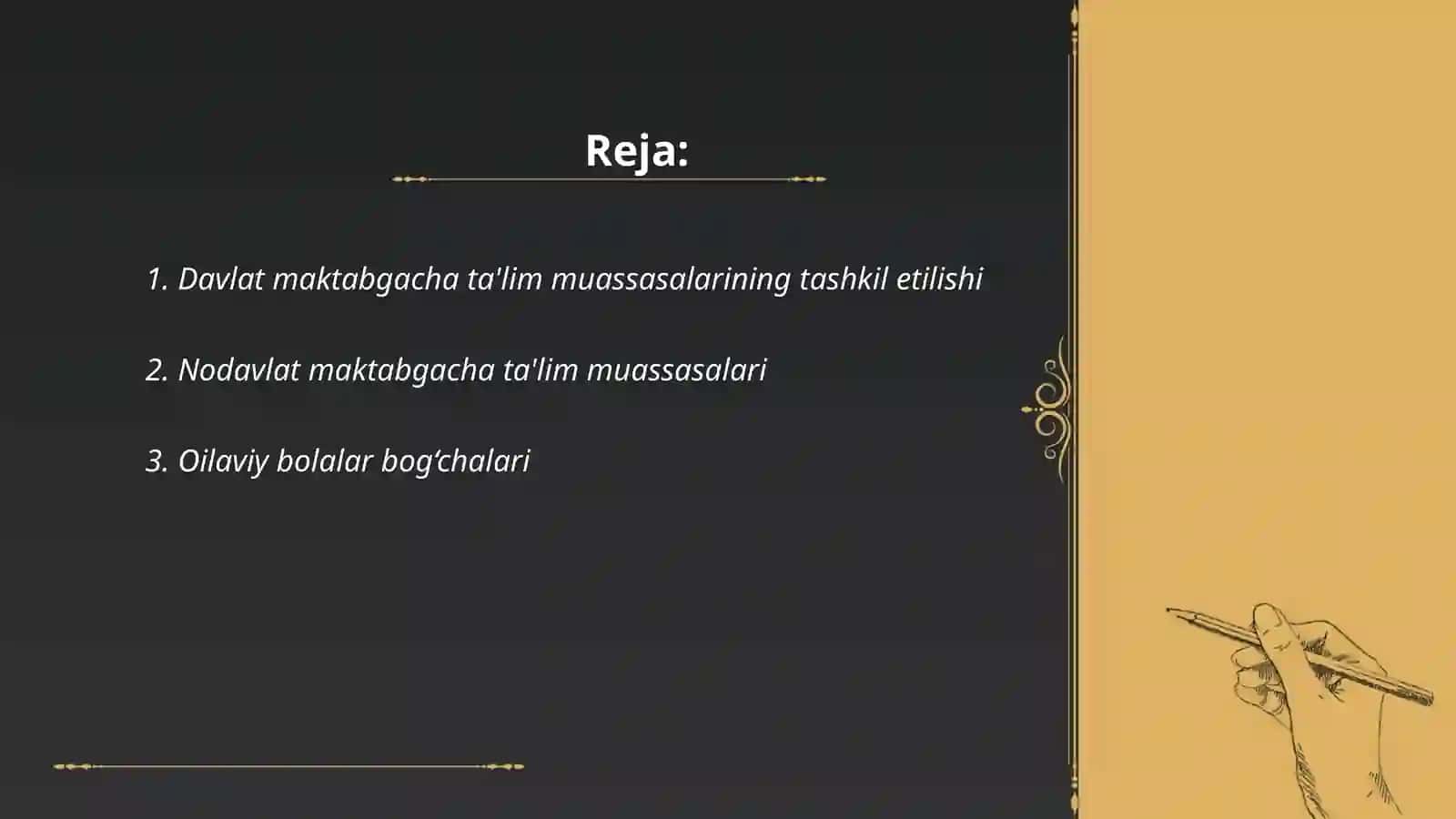 Turli tipdagi maktabgacha ta'lim muassasalarini tashkiliy tuzilmasi 2