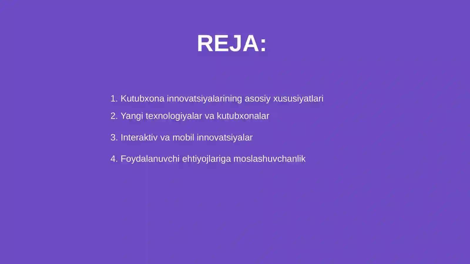 Kutubxonalar innovatikasining xususiyatlari 2