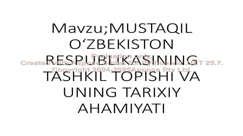O‘zbekiston Respublikasining Tashkil Topishi va Uning Tarixiy Ahamiyati 2