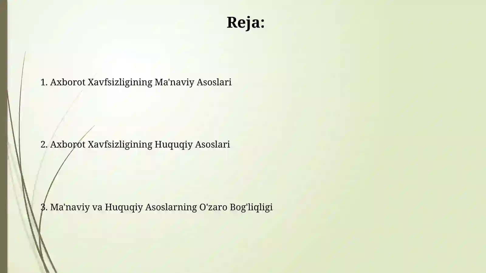 O'zbekistonda axborot xavfsizligining ma'naviy-huquqiy asoslari 2