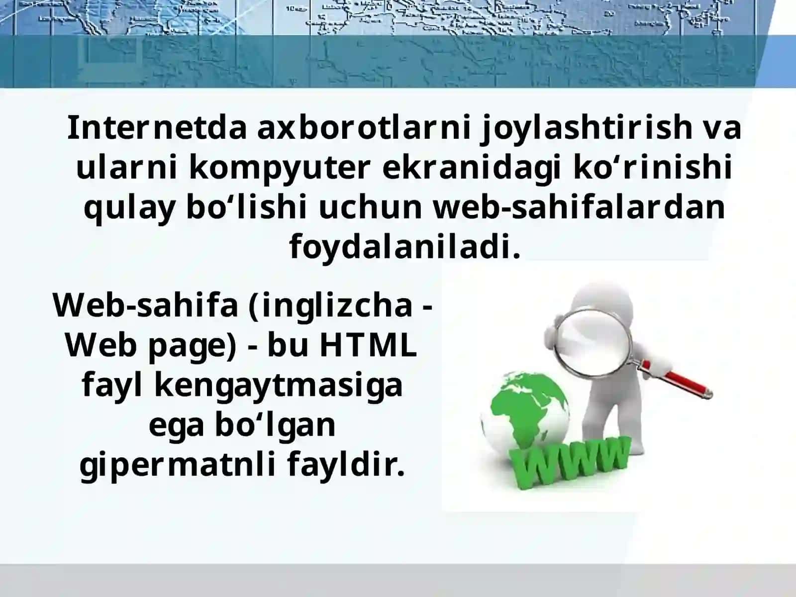 Web-sahifa, Web-sayt va Web-dizayn tushunchalari 2