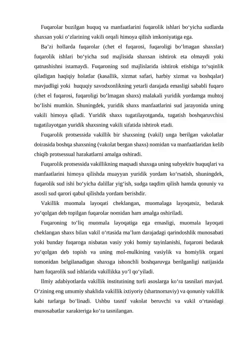 Advokatning fuqarolik sudi ishlarini yuritishdagi ishtiroki 2