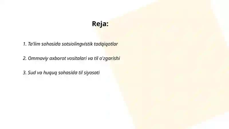 Sotsiolingvistika va sohalar 2