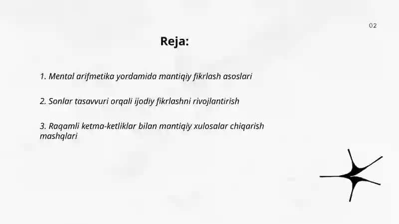 Mental arifmetikayordamida mantiqiy fikrlash vatasavvurlarni o‘stirish 2