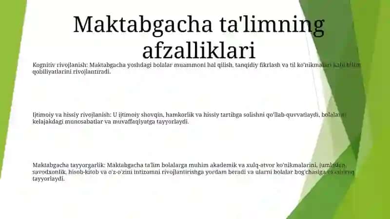 Maktabgacha TaʼLimda Tarbiya Samaradorligi 2