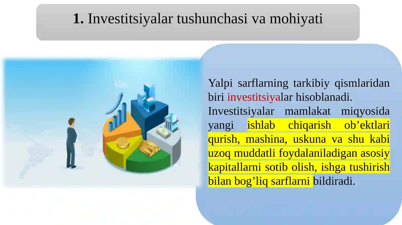 Investitsiyalar va tadbirkorlik faoliyatini moliyalashtirish 2