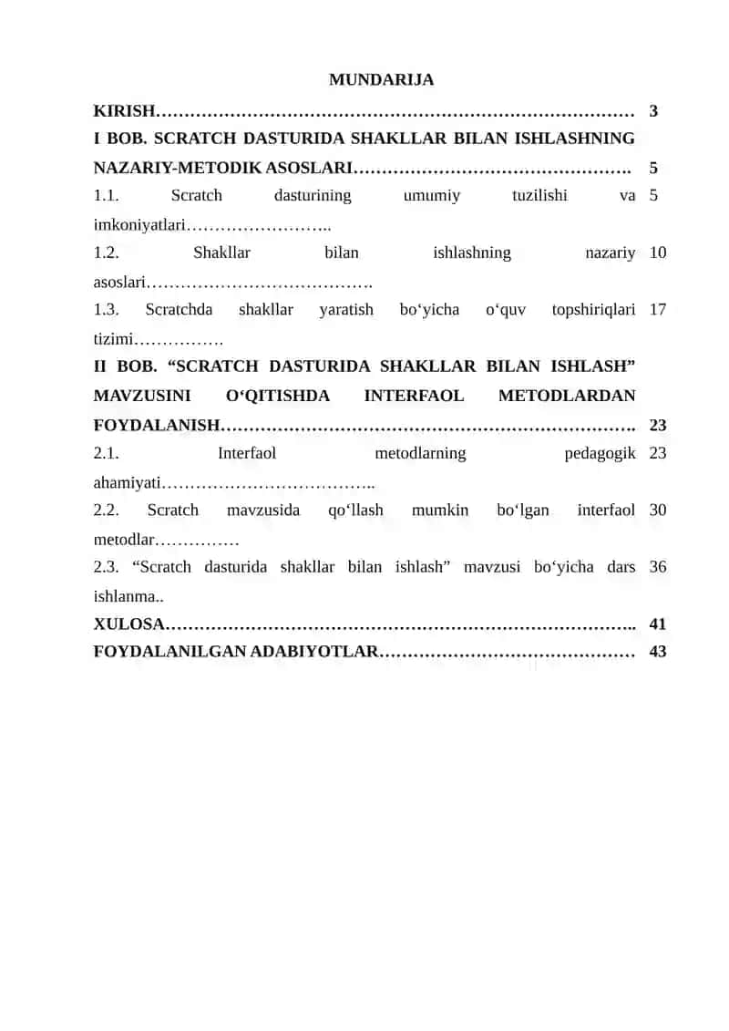 Umumiy o’rta talim maktablarining 6-sinfida Informatika va AT fanidan “Scratch dasturida shakllar bilan ishlash” mavzusini o‘qitishda interfaol metodlardan foydalanish 2