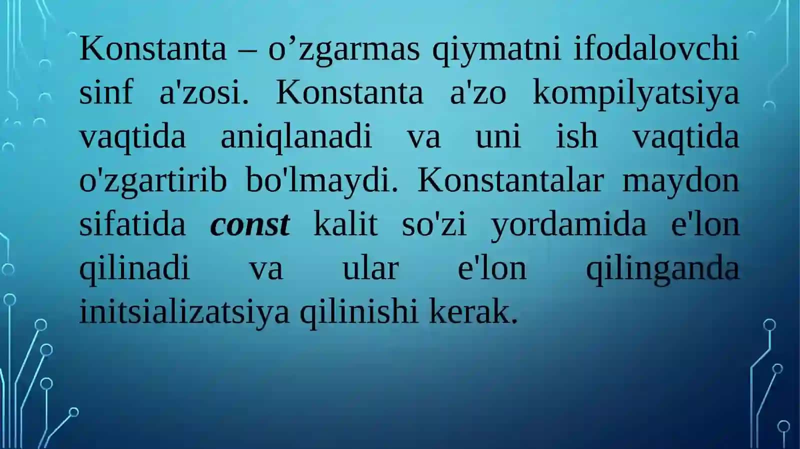 Konstanta maydonlar 2