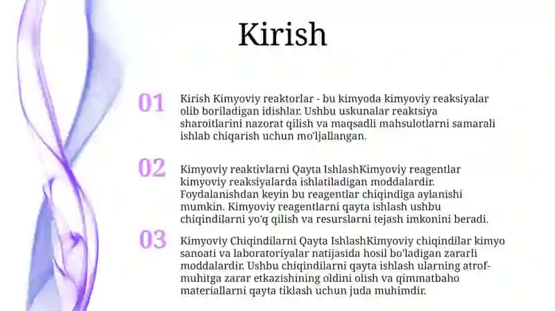 Kimyoviy Reaktivlarni Va Kimyoviy Chiqindilarni Qayta Ishlash 2