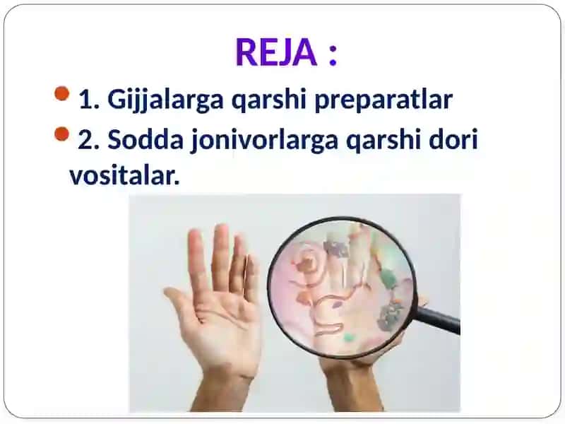 Gijjalarga qarshi taʼsir etuvchi dorilar vositalari 2
