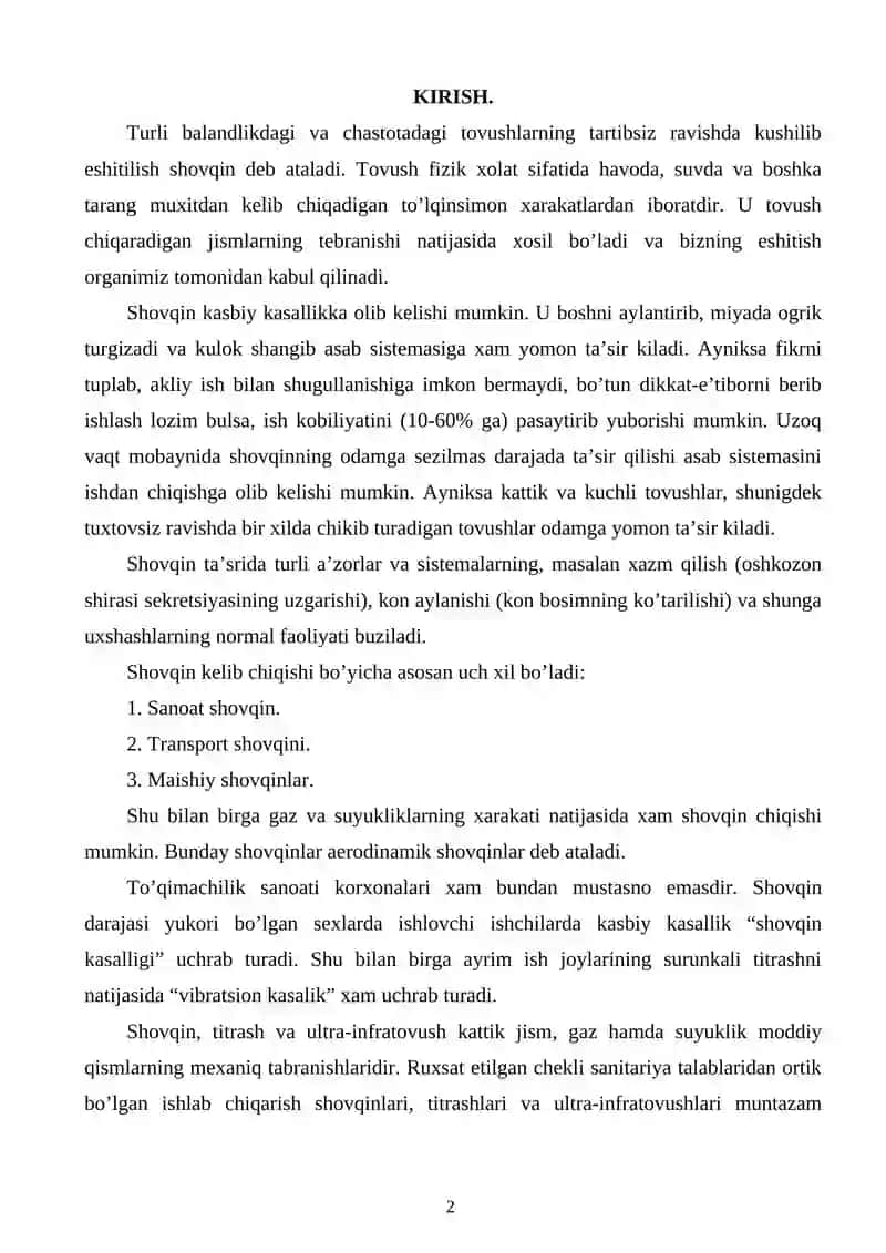 Shovqin va titrashdan texnik vositalarining guruxlanishi va tuzulishi 2