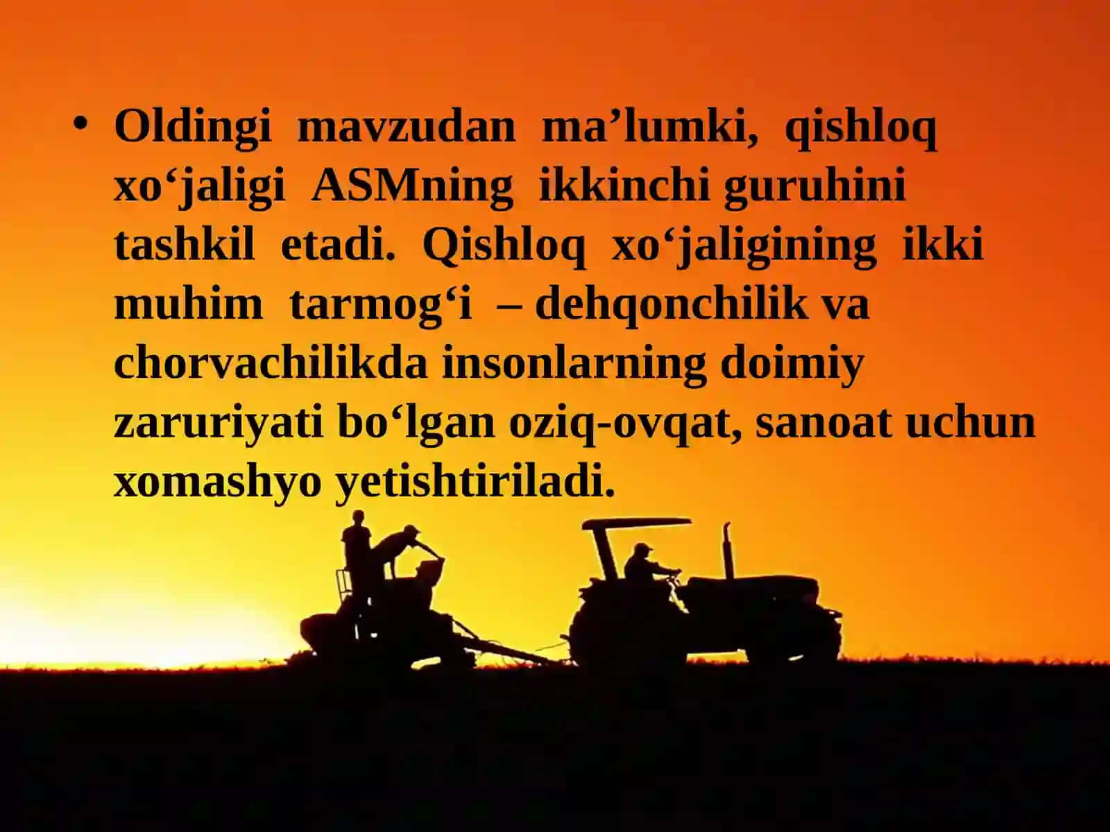 QISHLOQ XO`JALIGI 2