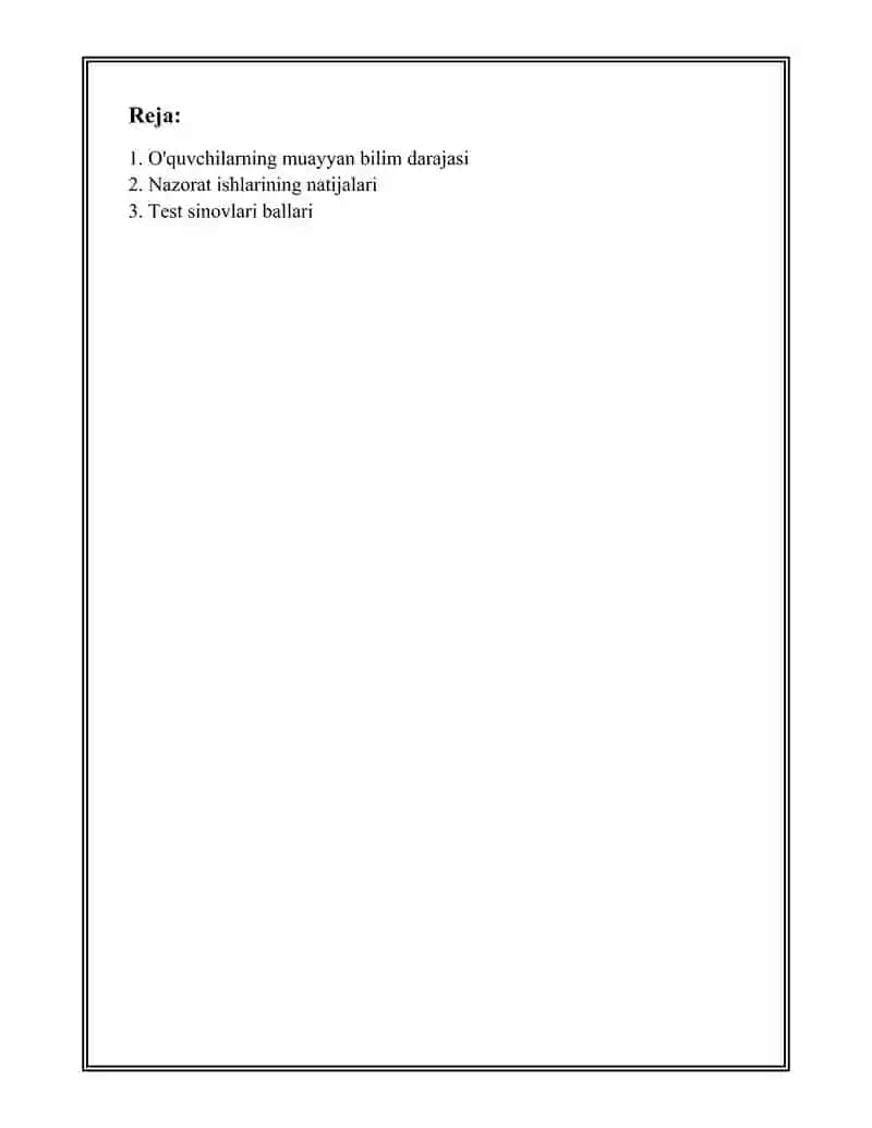 OʻQUVCHILAR NATIJALARINI BAHOLASHDA HISOBGA OLINADIGAN HOLATLAR 2
