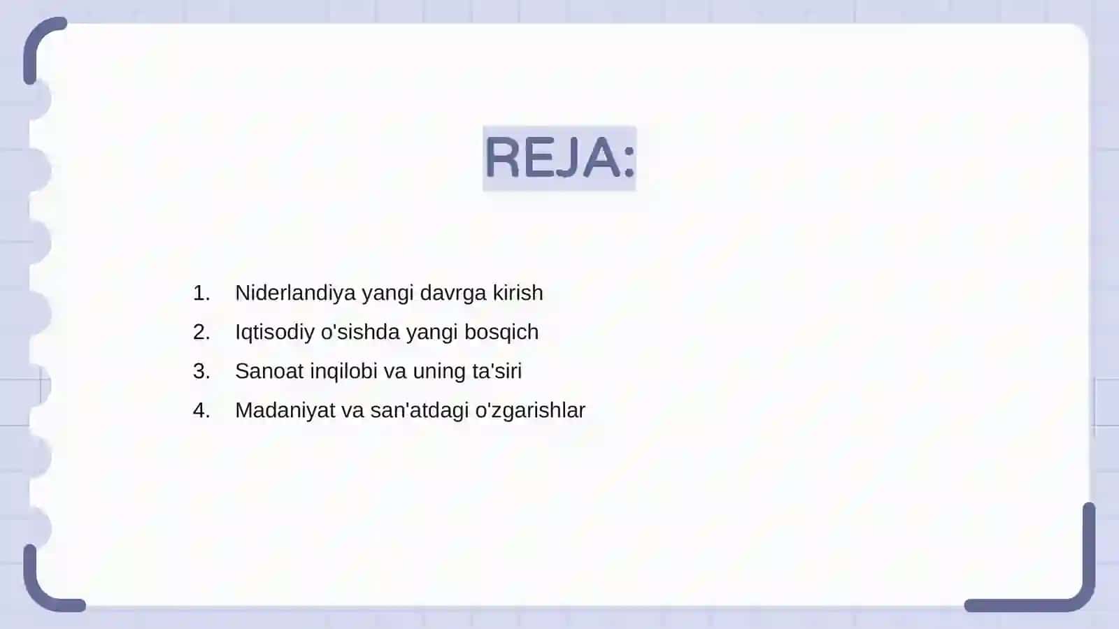 Niderlandiya yangi davri tarixiy rivojlanishning asosiy voqea va jaryonlar 2