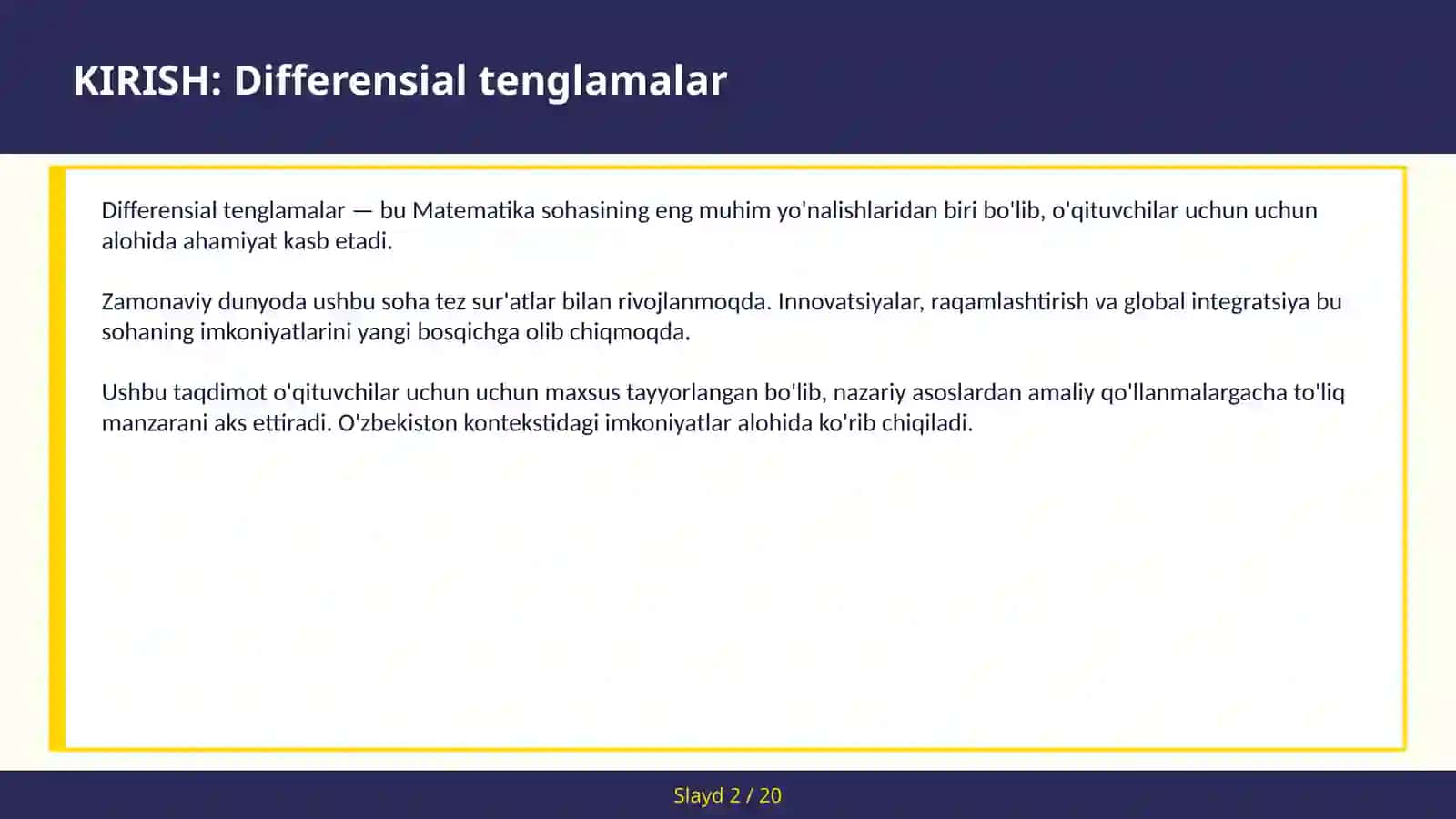 Differensial tenglamalar 2