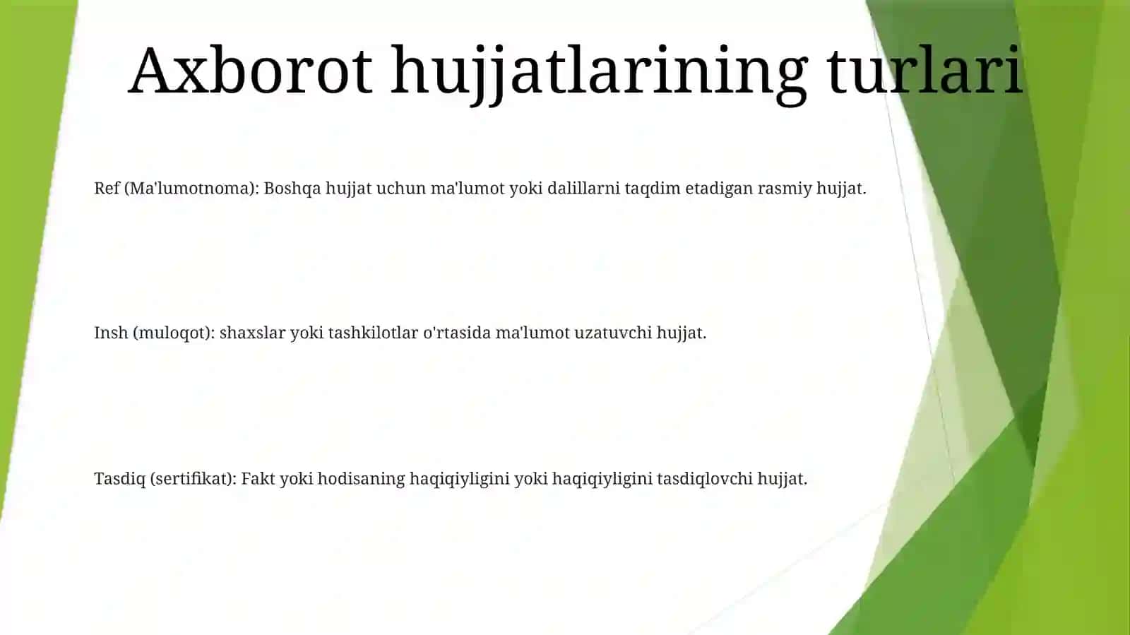 Axborot hujjatlari 2