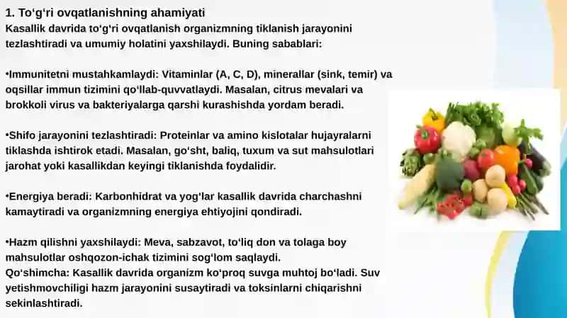 Kasallikni davolashda to‘g‘ri ovqatlanishning o‘rni. Inson ruhiyatining kasalliklarni davolashga ta’siri 2
