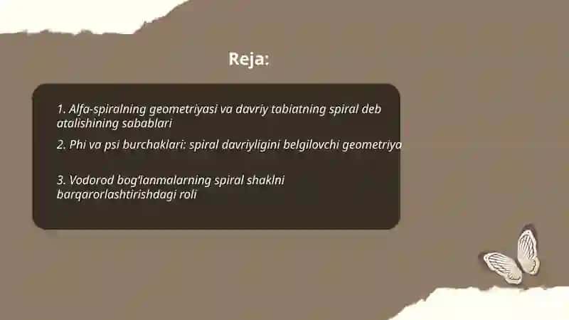 Ikkilamchi strukturaning Davriyligi a spiral deyilishiga sabab 2