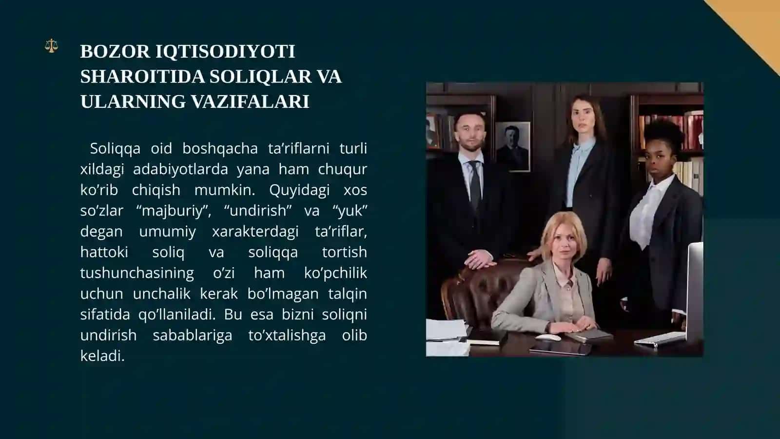 BOZOR IQTISODIYOTIDA SOLIQ TURLARI. SOLIQ SAMARADORLIGI MUAMMOLARI 2