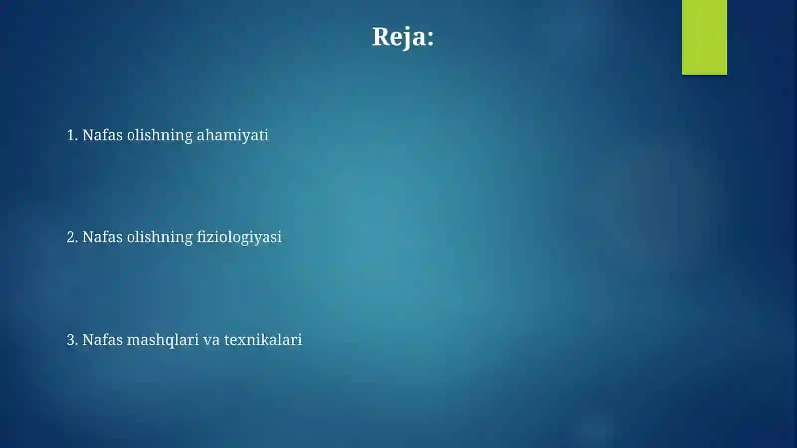 Nafas. Nafas olish 2