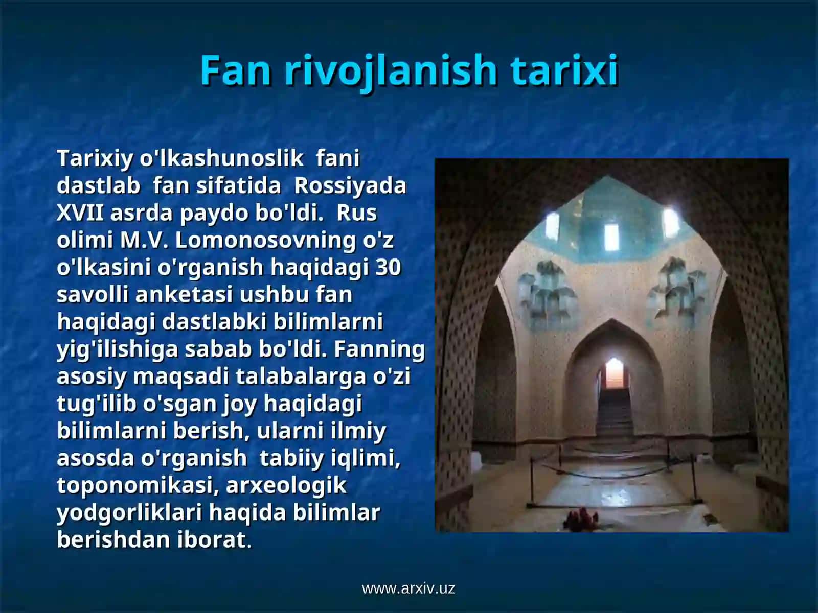 Tarixiy o’lkashunoslik va turizm tarixi va turlari 2