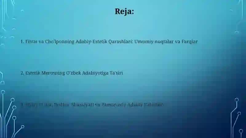 Fitrat va Cho'lponning Adabiy-Estetik Qarashlari 2