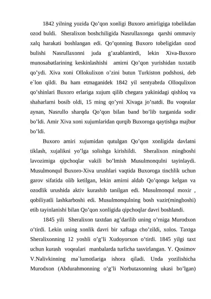 1842-1876  yillarda  Qo’qon  xonligi 2