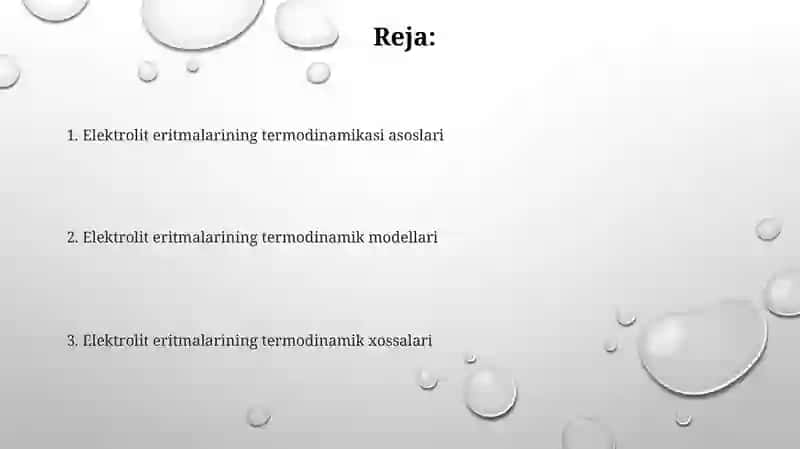 Elektrolit eritmalarning termodinqmik nazariyasi 2