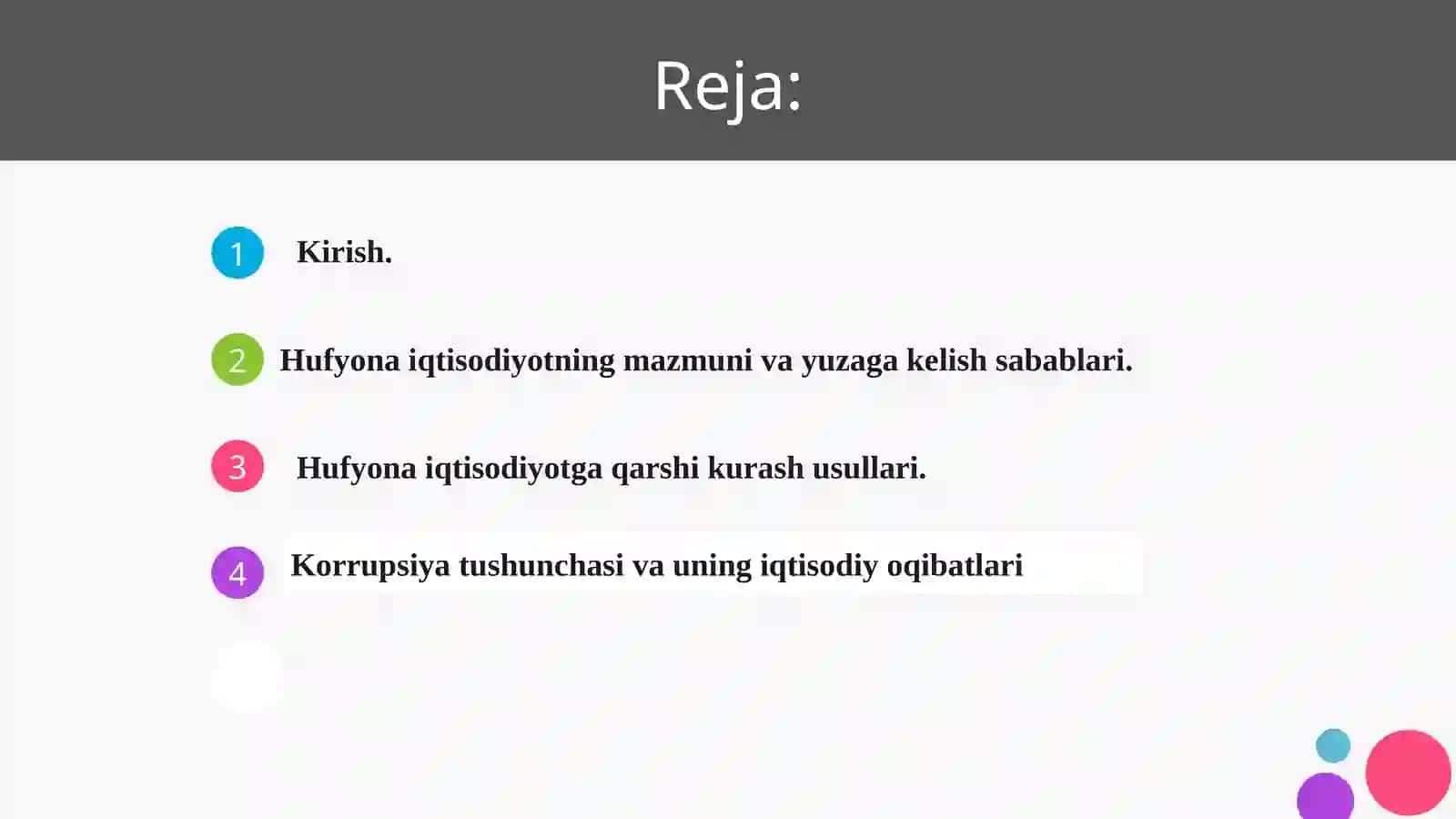 Хуфёна иқтисодиёт ва коррупцияга қарши кураш 2