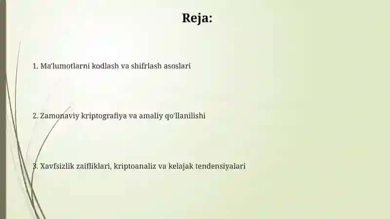 Ma'lumotlarni kodlash va shifrlash asoslari 2