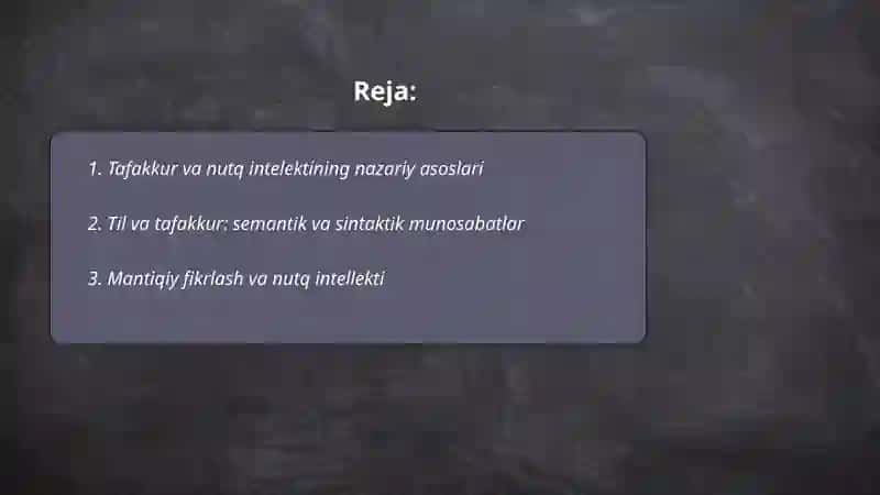 Tafakkur va nutq intelekt 2