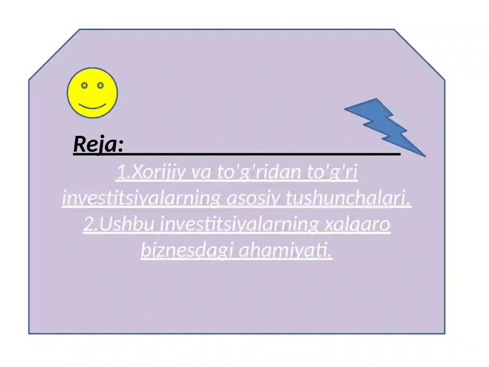 Xorijiy Vato'g'ridan To'g'ri Investitsiyalar 2