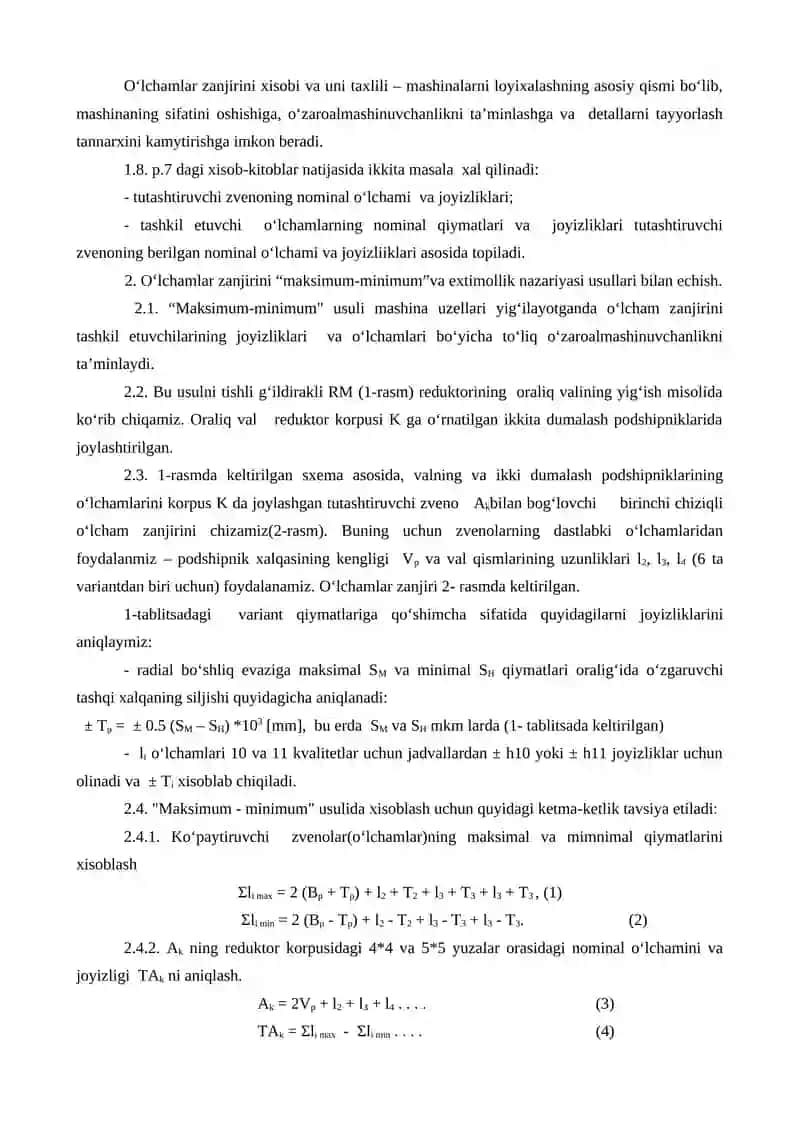 O‘lcham zanjirlari 2