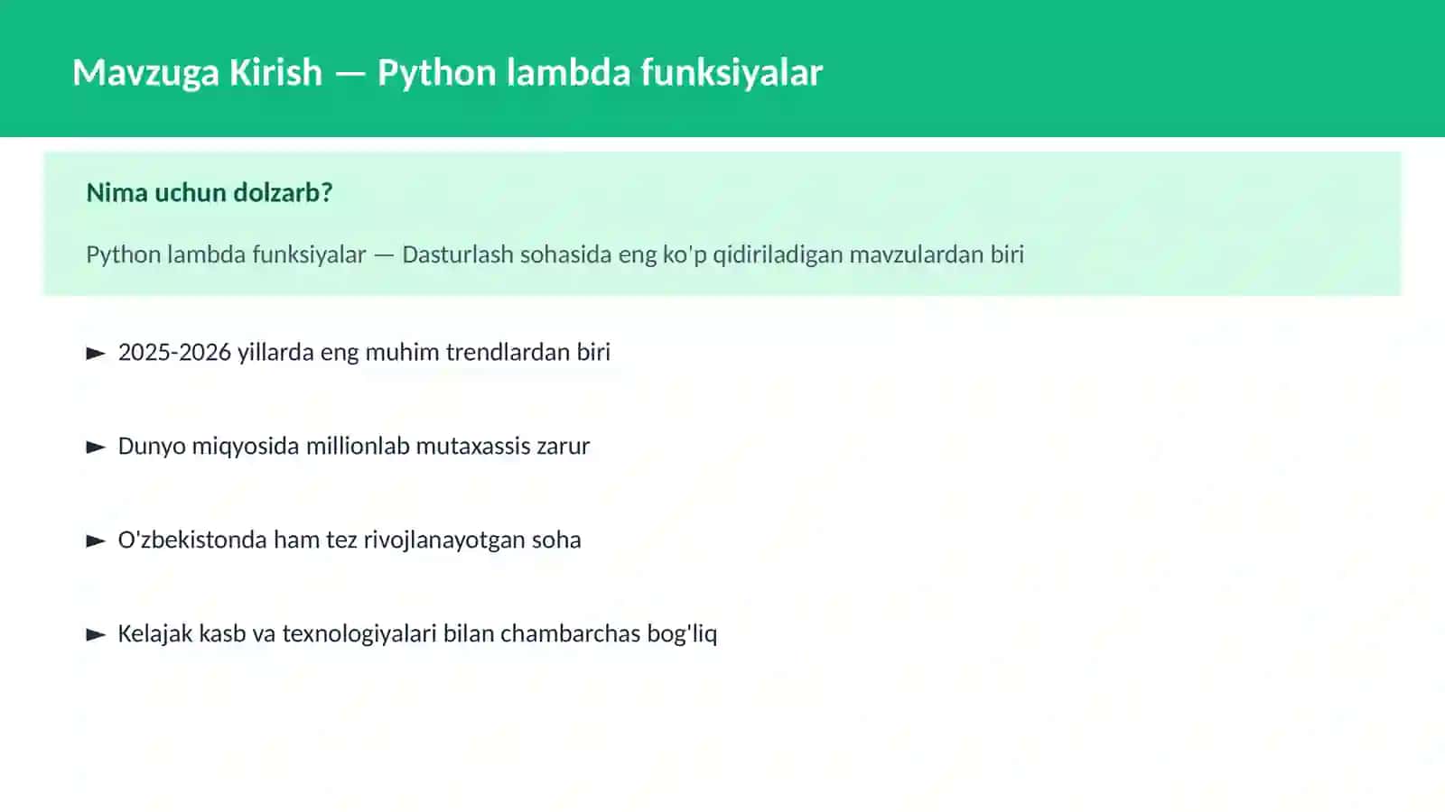 DASTURLASH | PYTHON DASTURLASH 2