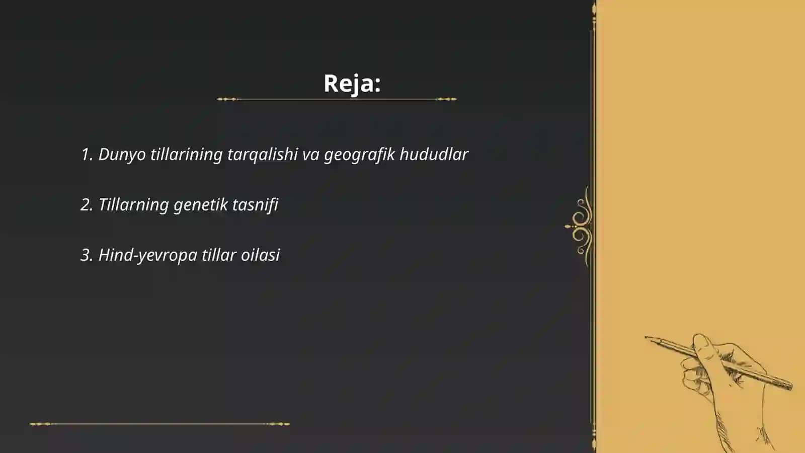 Dunyo tillari va ularning tasnifi 2