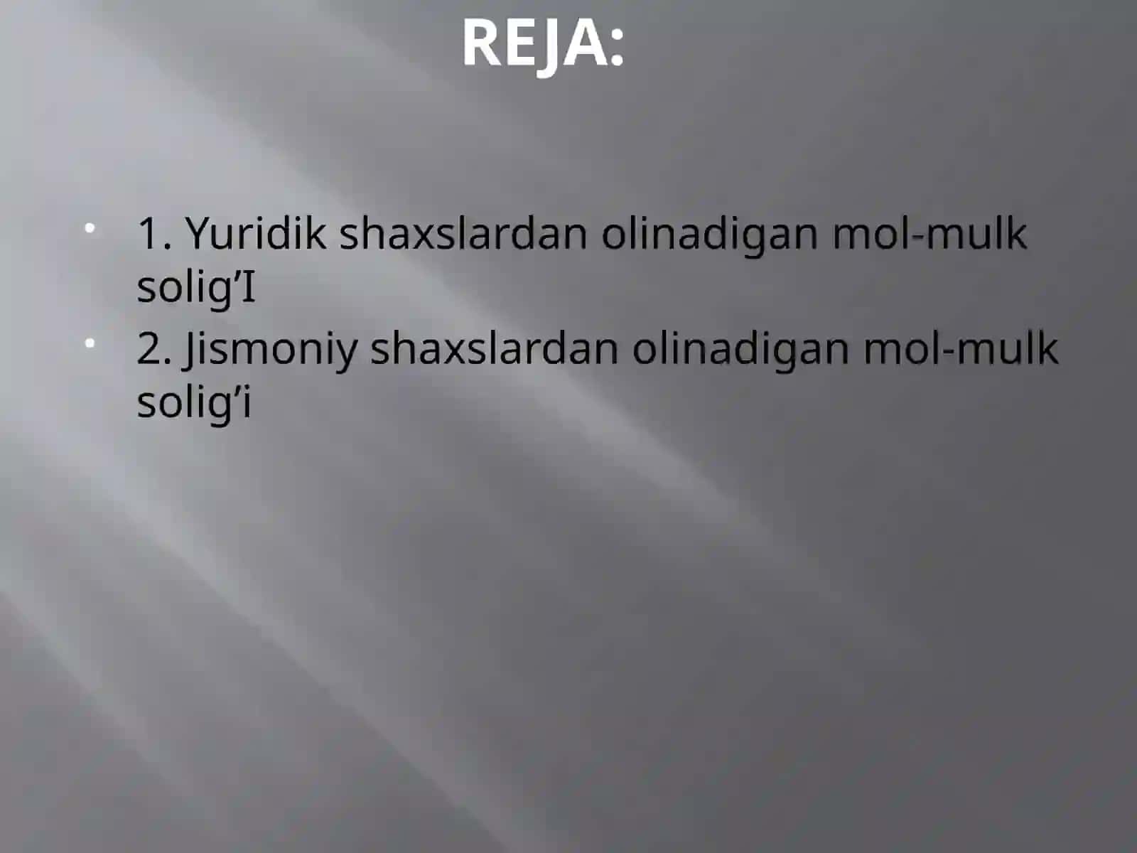 MOL-MULK SOLIG’I 2
