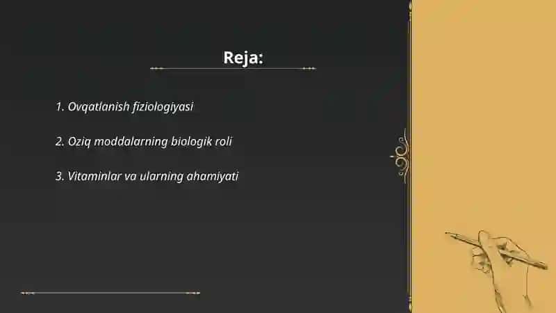 Ovqatlanish fiziologiyasi va qonuniyati 2