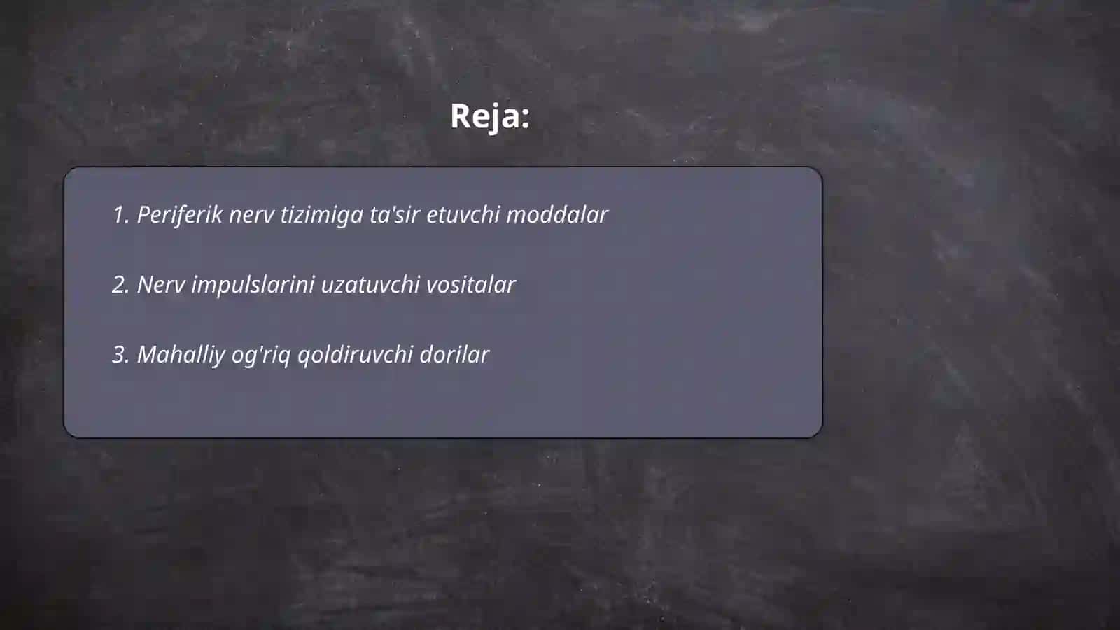 Periferik nerv tizimiga ta'sir etuvchi moddalar 2