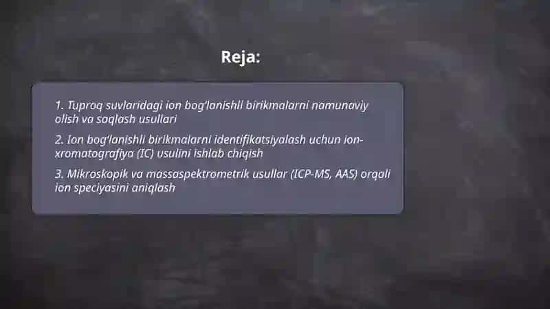 Ion bogʻlanishli birikmalarni tozalash usullari 2