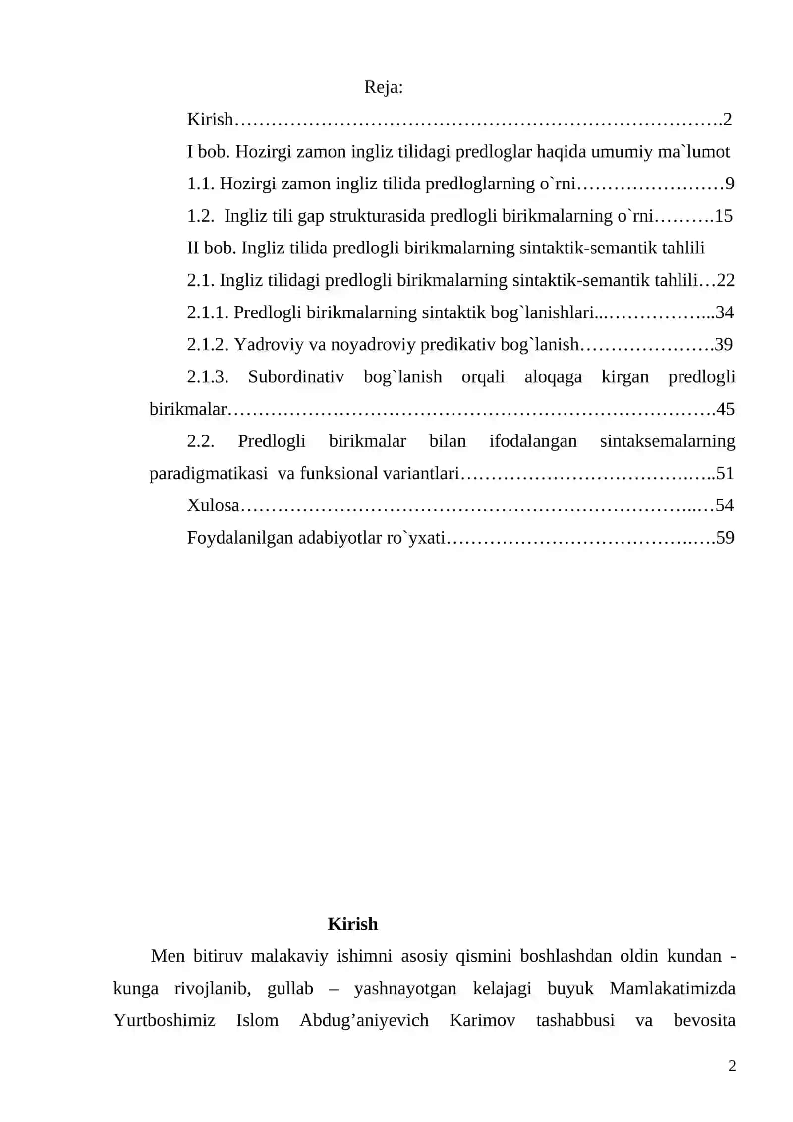 Hozirgi zamon ingliz tilida predlogli birikmalarning sintaktik-semantik tahlili 2