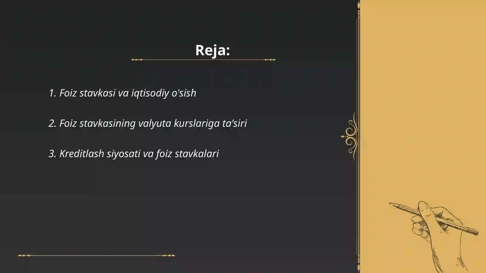 Foiz stavkasiga hisob-kitob pul birligining ta’siri 2