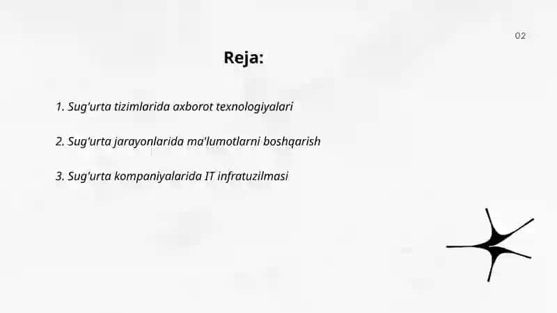 Sug‘urta faoliyatida axborot komplekslari texnologiyasi 2