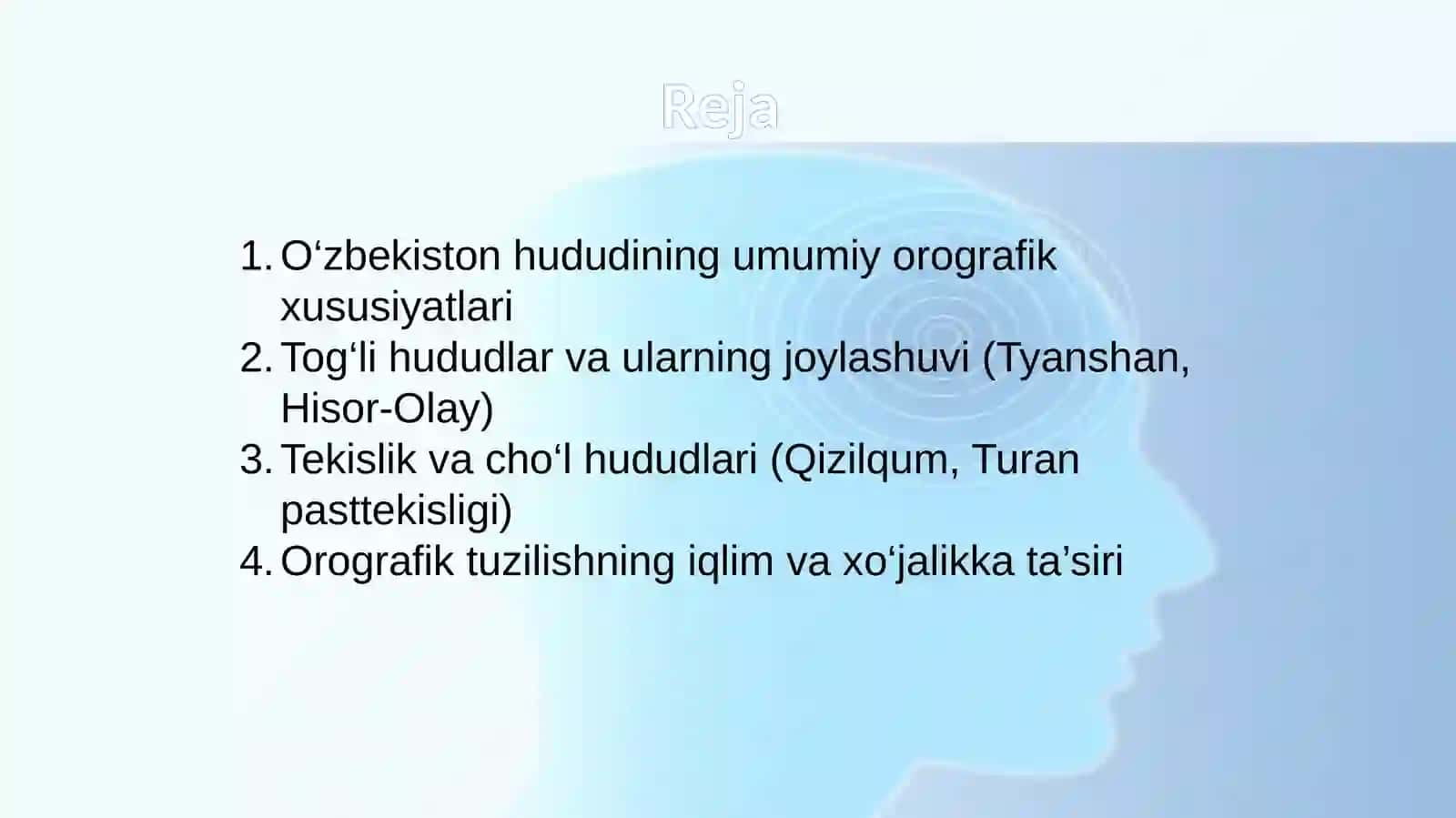 O‘zbekiston hududining orografik tuzilishi 2