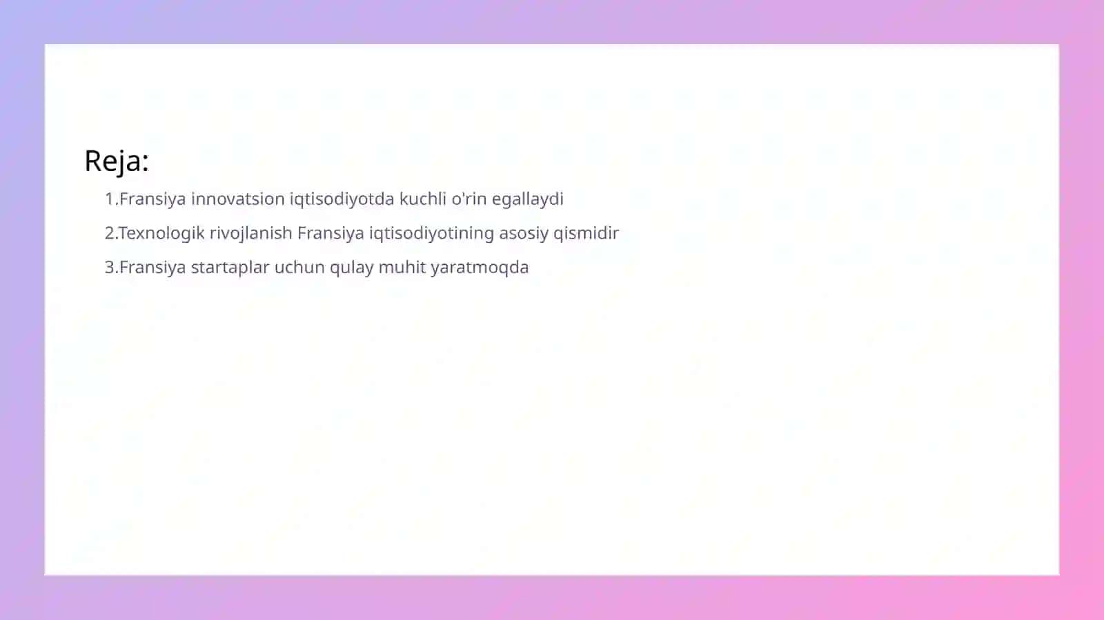 Fransiya innovatsion iqtisodiyot 2
