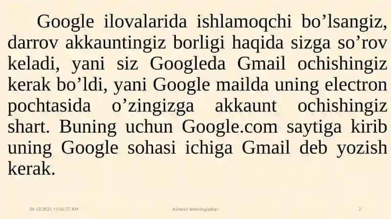 Google hujjatlari 2