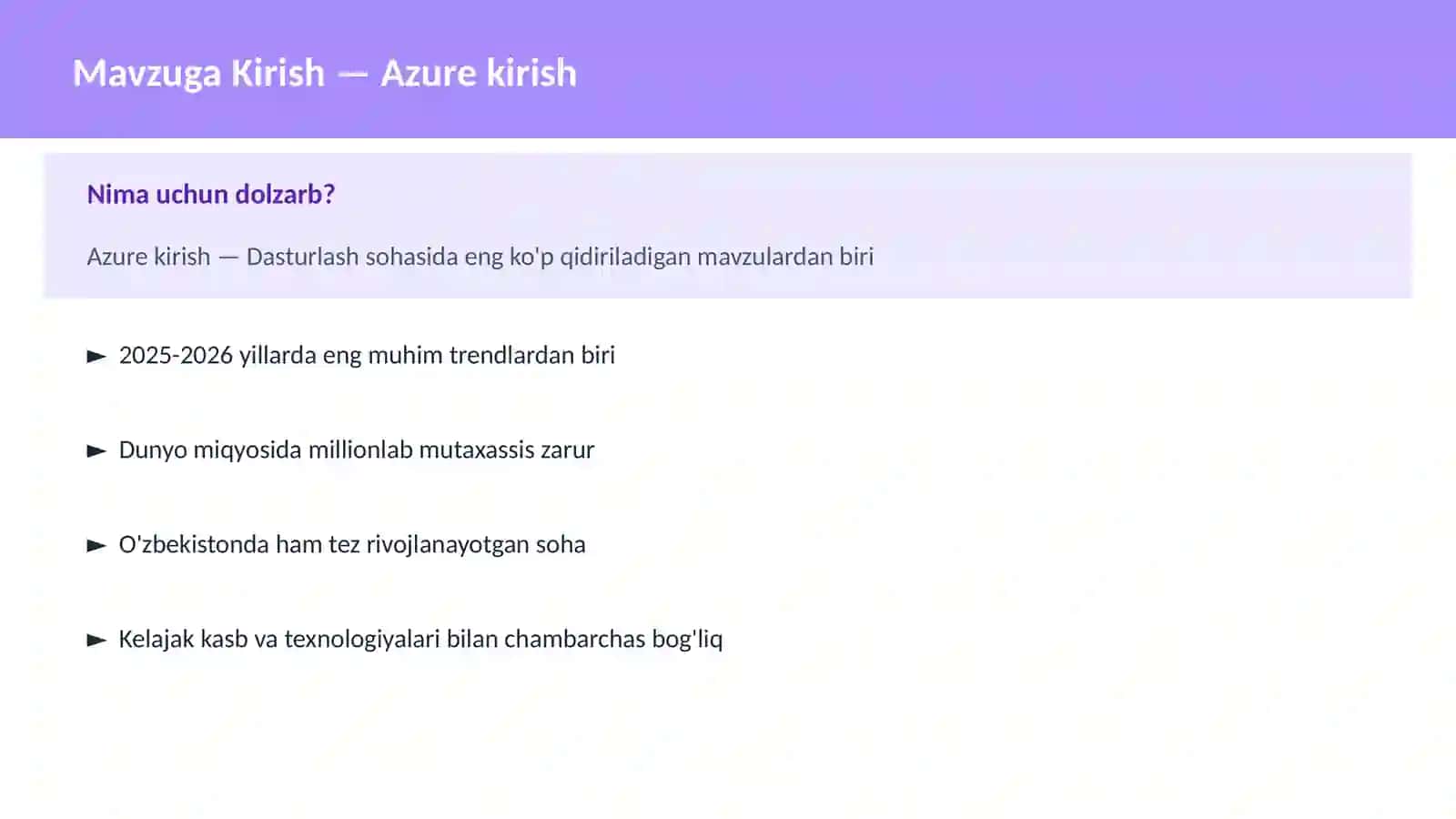 Azure kirish 2