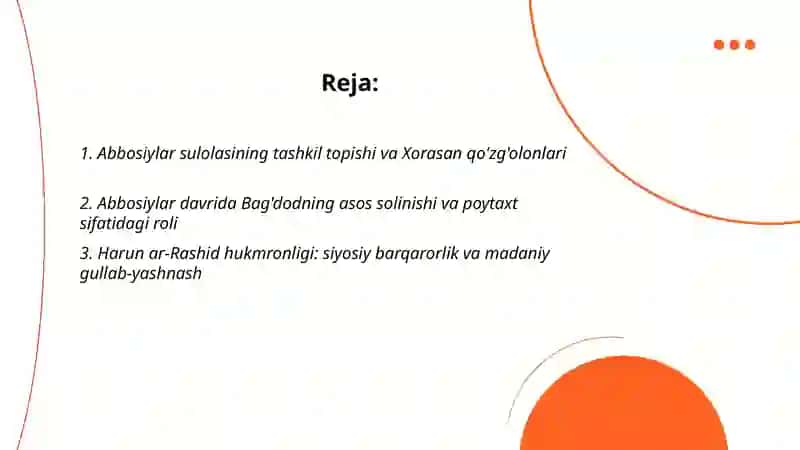 Abbosiylar sulolasi hukmronligi davrida Arab xalofaligi 2