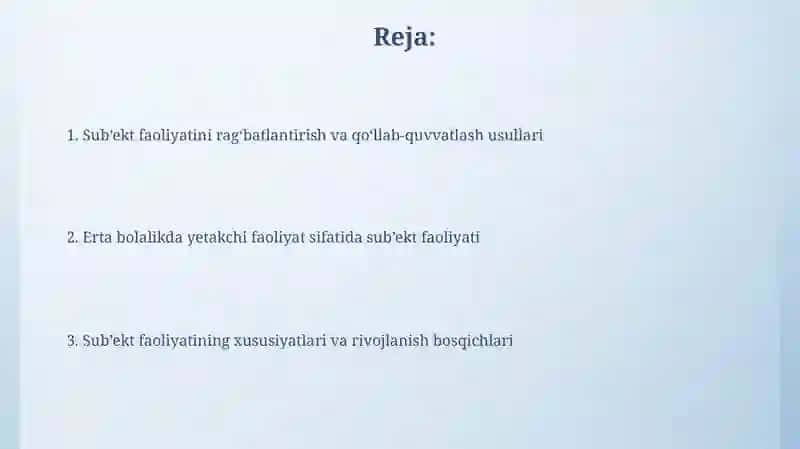 Sub’ekt faoliyatini rag‘batlantirish va qo‘llab-quvvatlash usullari 2