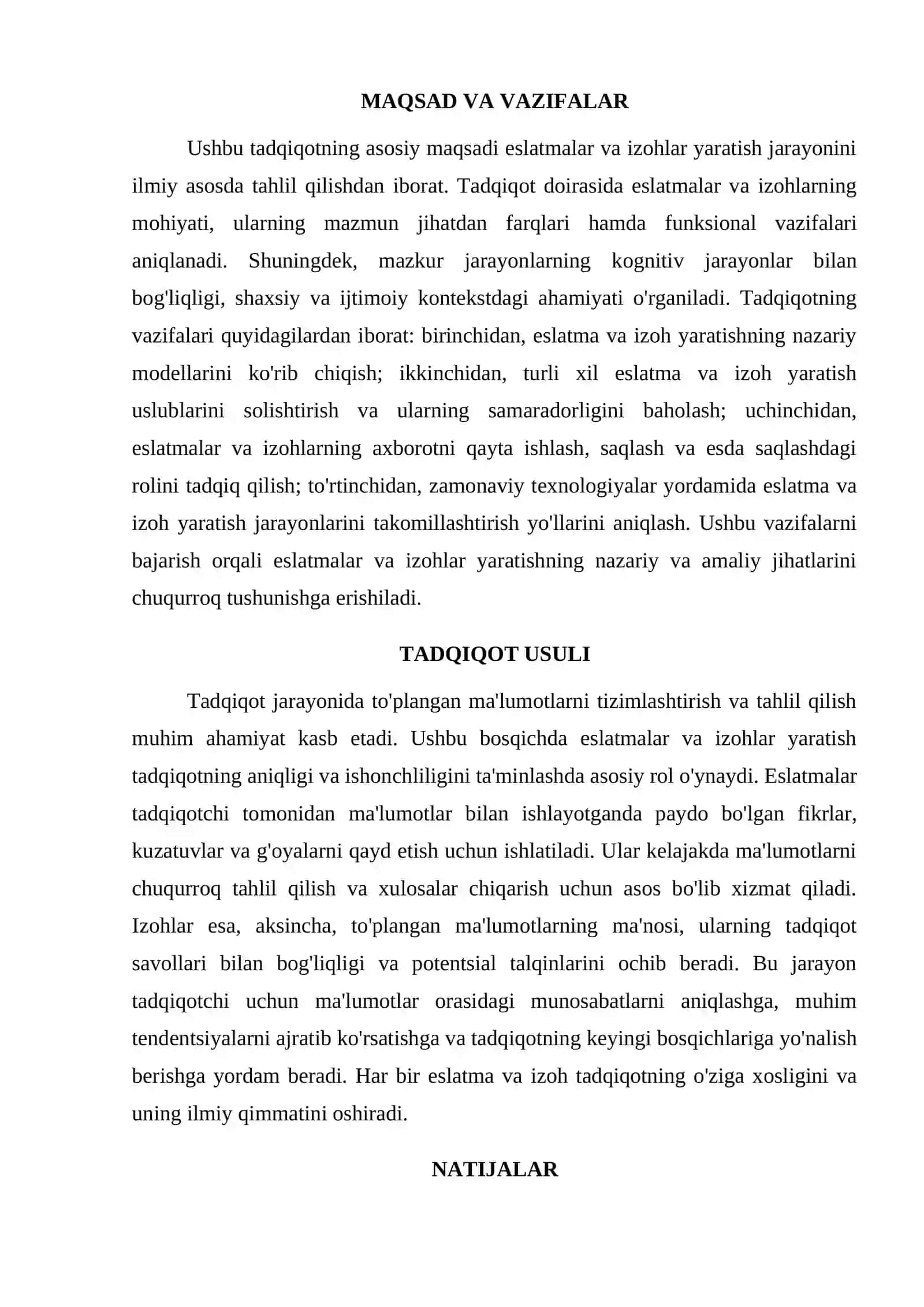 ESLATMALAR VA IZOHLAR YARATISH 2