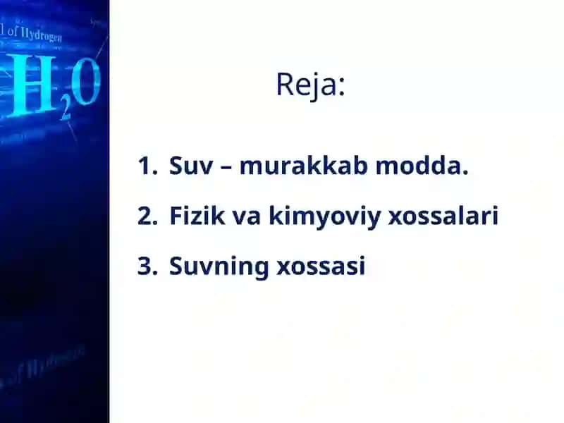 Suv–murakkabmodda.Fizikvakimyoviyxossalari 2